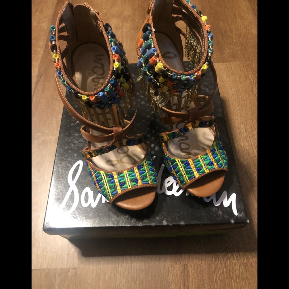 Sam Edelman Blakely Green Canvas Stilleto heel
